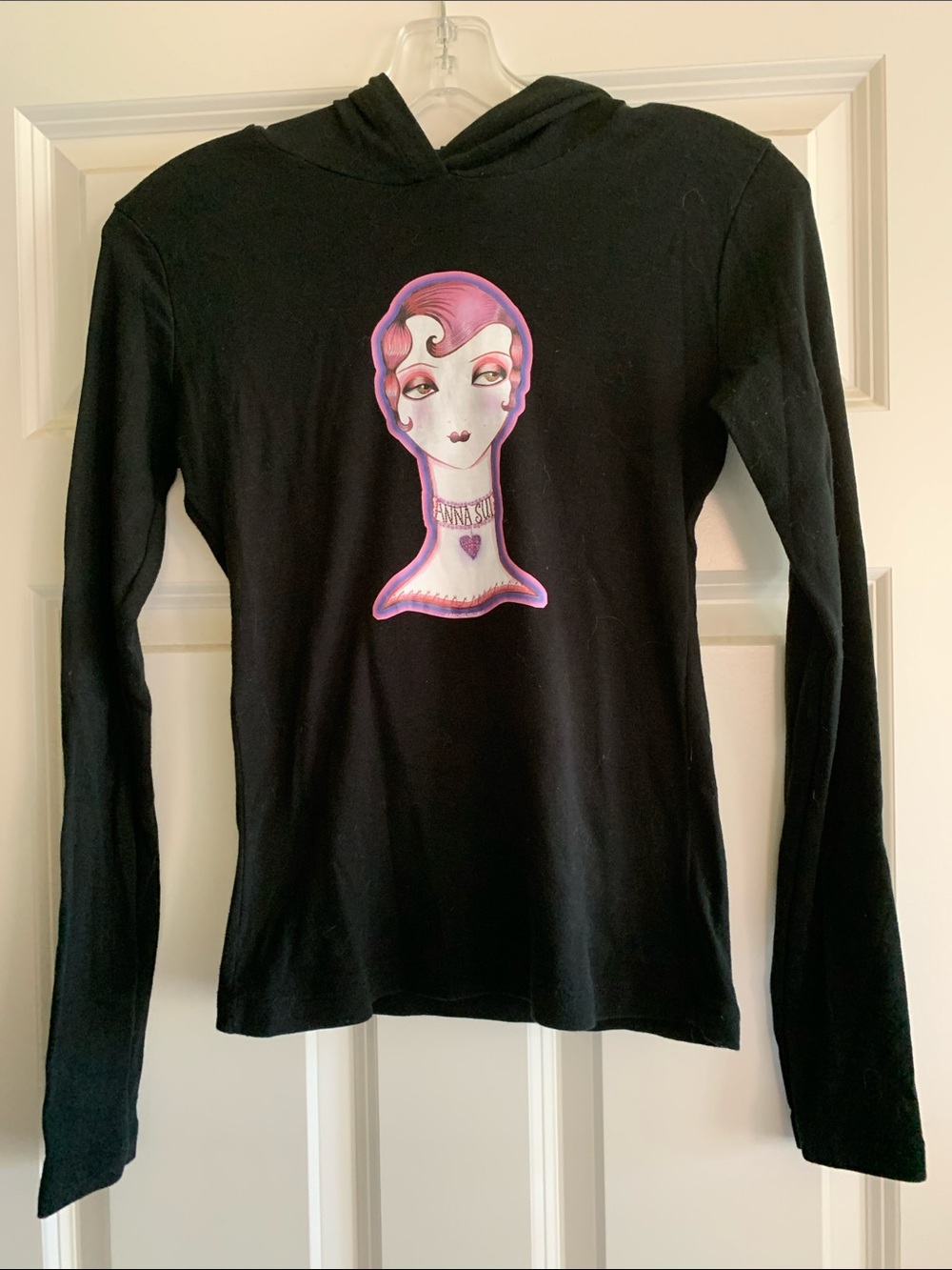👩‍🎤 Anna Sui long sleeves tee with hoodie unique vintage